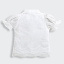 White Embroidered Floral Shirt TG6348