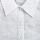 White Embroidered Floral Shirt TG6348