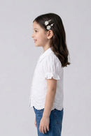 White Embroidered Floral Shirt TG6348
