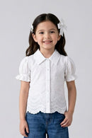 White Embroidered Floral Shirt TG6348
