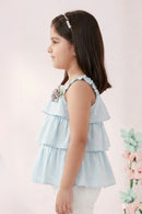 Sky Blue Layered Ruffle Dress TG6351