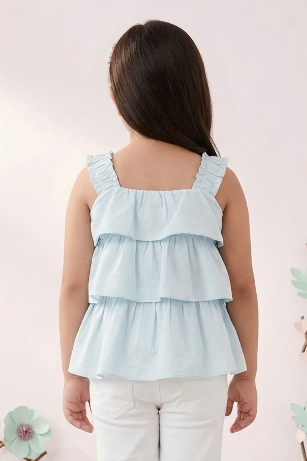 Sky Blue Layered Ruffle Dress TG6351