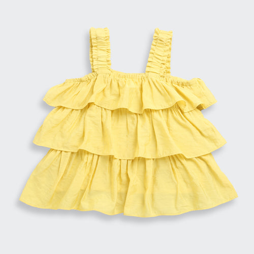 Yellow Ruffle Strap Tier Top TG6351