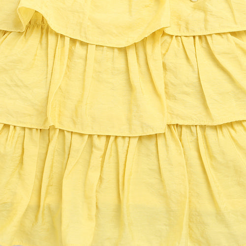 Yellow Ruffle Strap Tier Top TG6351