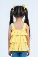 Yellow Ruffle Strap Tier Top TG6351
