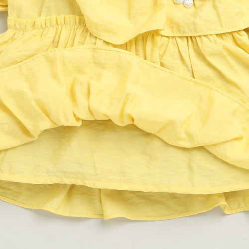 Yellow Ruffle Strap Tier Top TG6351