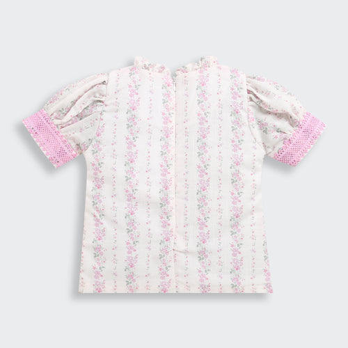 Pink Elegant Lace Floral Top TG6355
