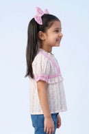 Pink Elegant Lace Floral Top TG6355