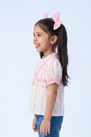 Pink Elegant Lace Floral Top TG6355