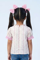 Pink Elegant Lace Floral Top TG6355