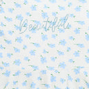 Girls Blue Floral Printed Peplum Top with Ruffle Sleeves TG6358