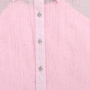 Light Pink Short Sleeve Tie-Front Shirt for Girls| Trendy Girls Outfit Online | Kids