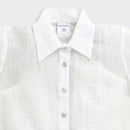 White Cotton Tie-Up Shirt with Flutter Sleeves TG6360