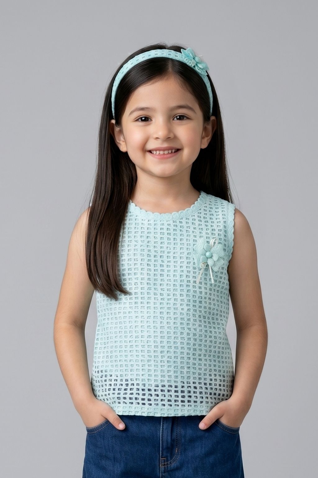 Light Blue Textured Top TG6367