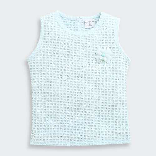 Light Blue Textured Top TG6367