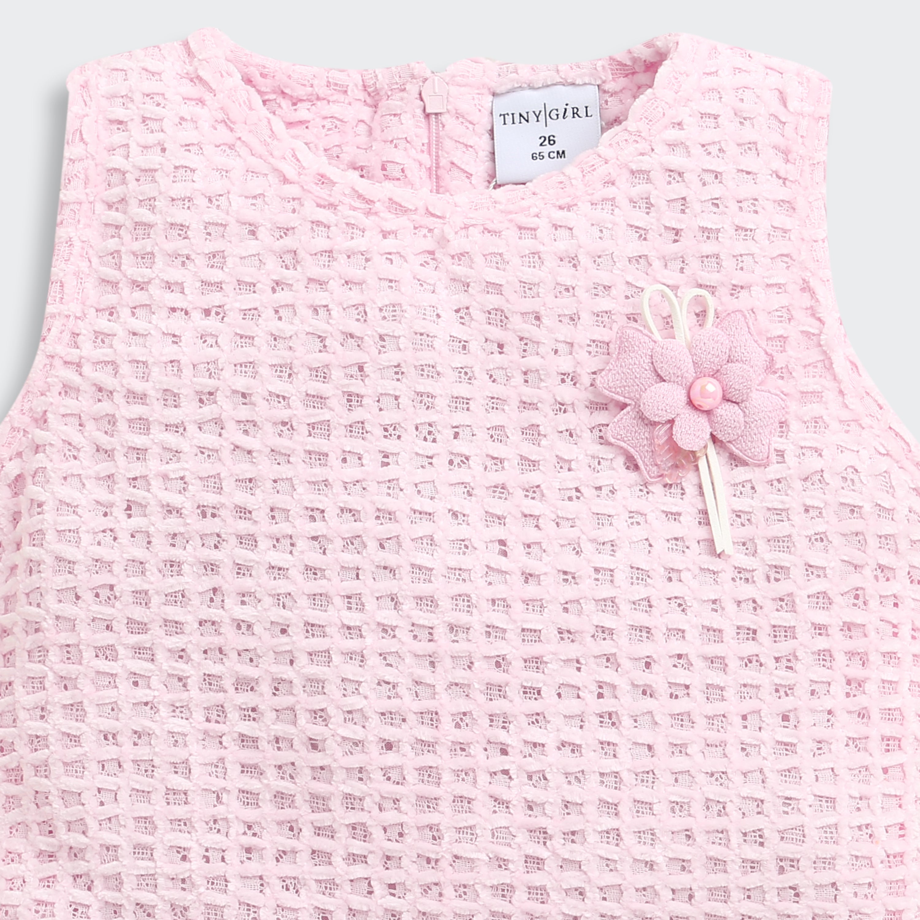 Pink Textured Sleeveless Top TG6367