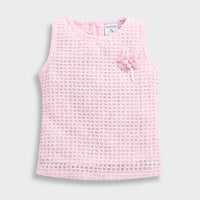 Pink Textured Sleeveless Top TG6367