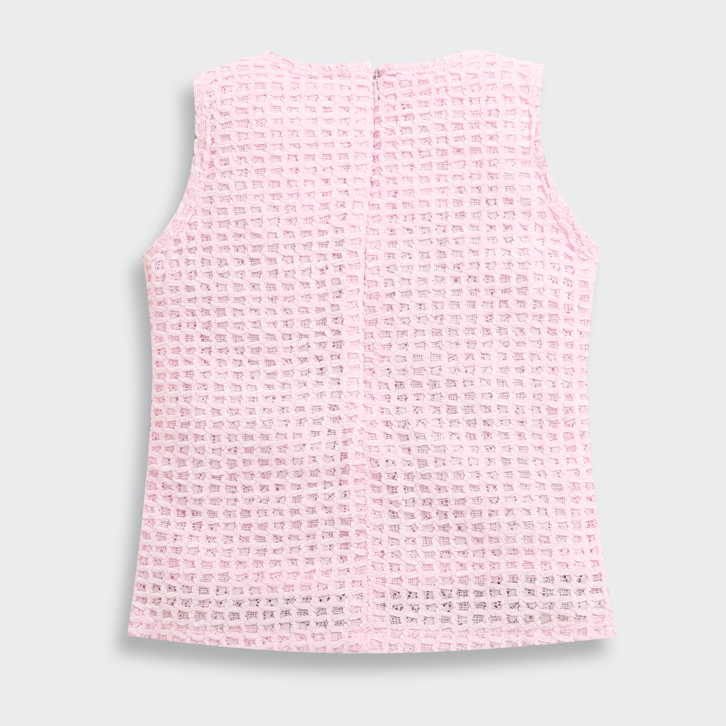 Pink Textured Sleeveless Top TG6367