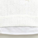 White Textured Sleeveless Top with Floral Applique TG6367