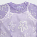 Purple Floral Mesh Tie-Up Top with Inner Camisole TG6378