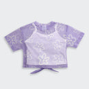 Purple Floral Mesh Tie-Up Top with Inner Camisole TG6378