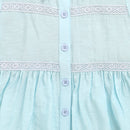 Light Blue Cotton Peplum Shirt with Lace Detail TG6379