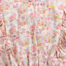 Peach Pastel Floral Ruffle Sleeve Top TG6398