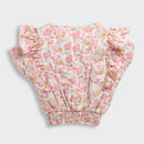 Peach Pastel Floral Ruffle Sleeve Top TG6398