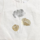 Cream Metallic Floral Tie-Up Top TG6407