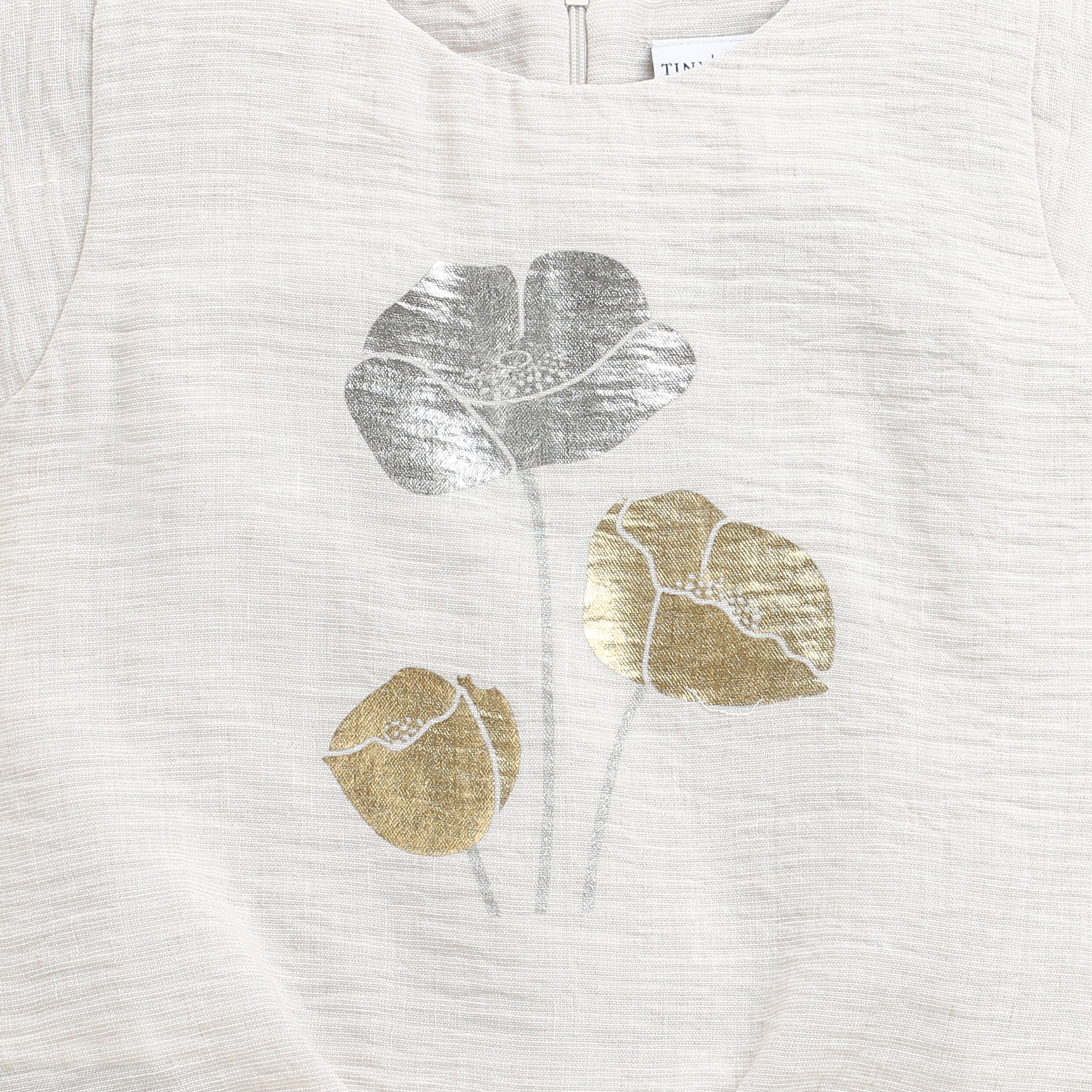 Cream Metallic Floral Tie-Up Top TG6407