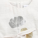 Cream Metallic Floral Tie-Up Top TG6407