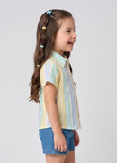 Pastel Multicolour Striped Button-Down Shirt TG6409