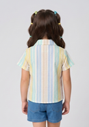 Pastel Multicolour Striped Button-Down Shirt TG6409