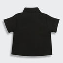 Tiny Girl Half Sleeves Solid Shirt Style Top - Black