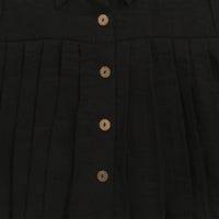 Tiny Girl Half Sleeves Solid Shirt Style Top - Black