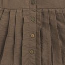 Collared Button-Down Brown Pleated Top TG6410