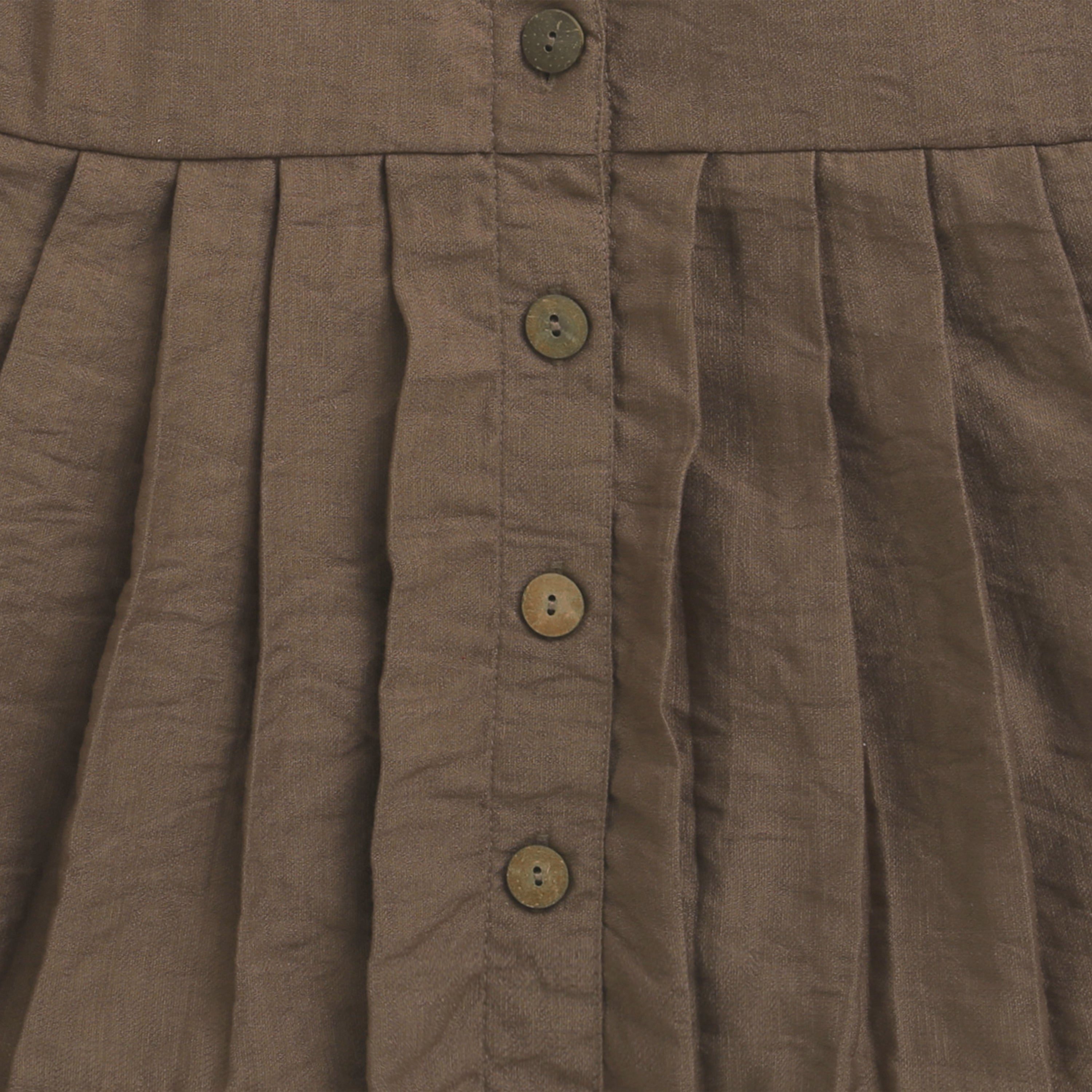 Collared Button-Down Brown Pleated Top TG6410