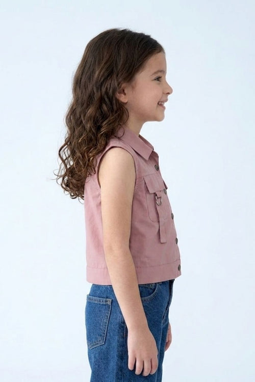Sleeveless Onion Pink Vest Top TG6414