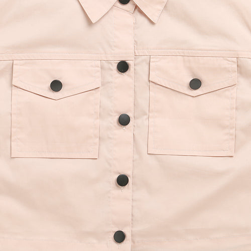 Peach Collar Casual Top TG6415