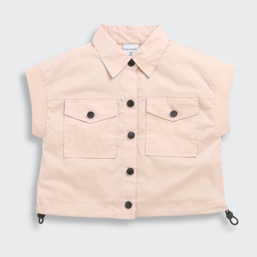 Peach Collar Casual Top TG6415