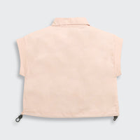 Tiny Girl Extended Sleeves Solid Pocket Detail Top - Peach