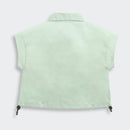 Tiny Girl Extended Sleeves Solid Pocket Detail Top - Pista Green