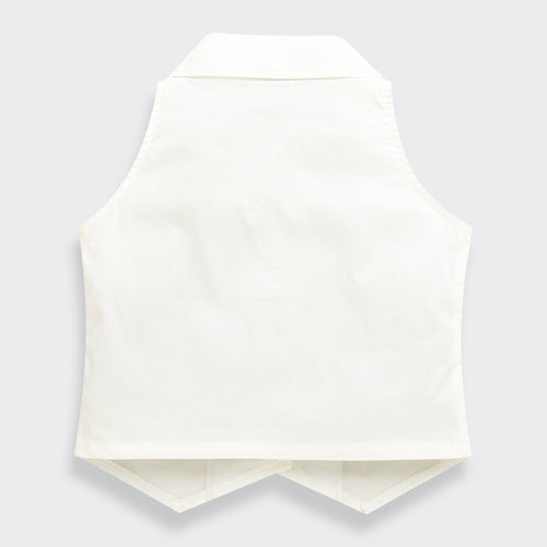White Tailored Waistcoat Top TG6416