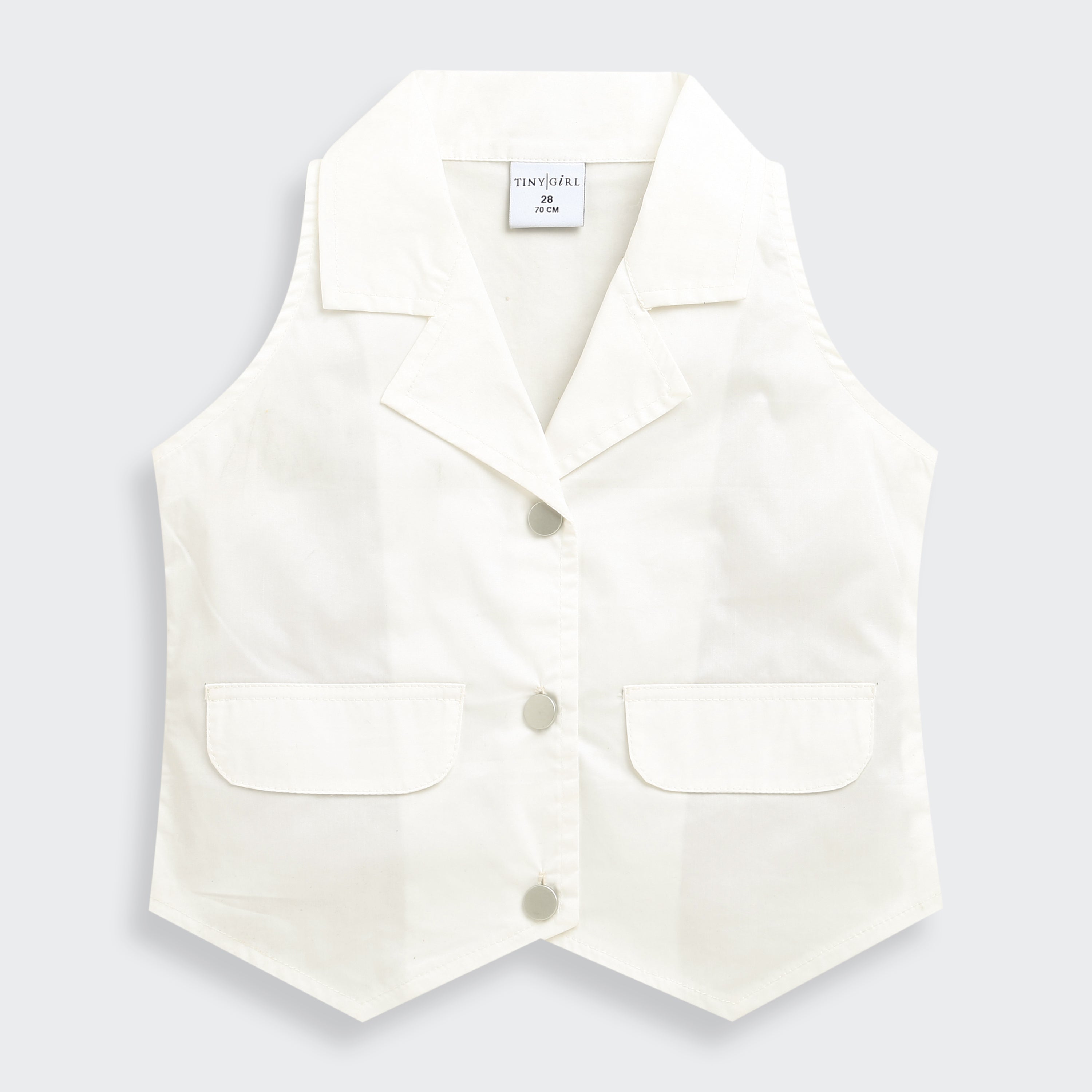 White Tailored Waistcoat Top TG6416