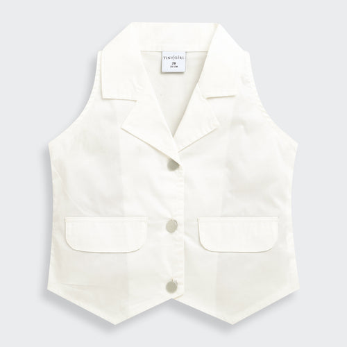 White Tailored Waistcoat Top TG6416