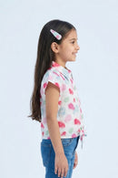 Multicolor Watercolor Print Tie-Up Shirt Top TG6417