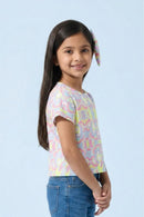 Multicolor Retro Print Crop Top TG6419