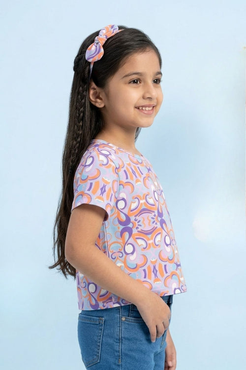 Multicolor Retro Print T-Shirt TG6419