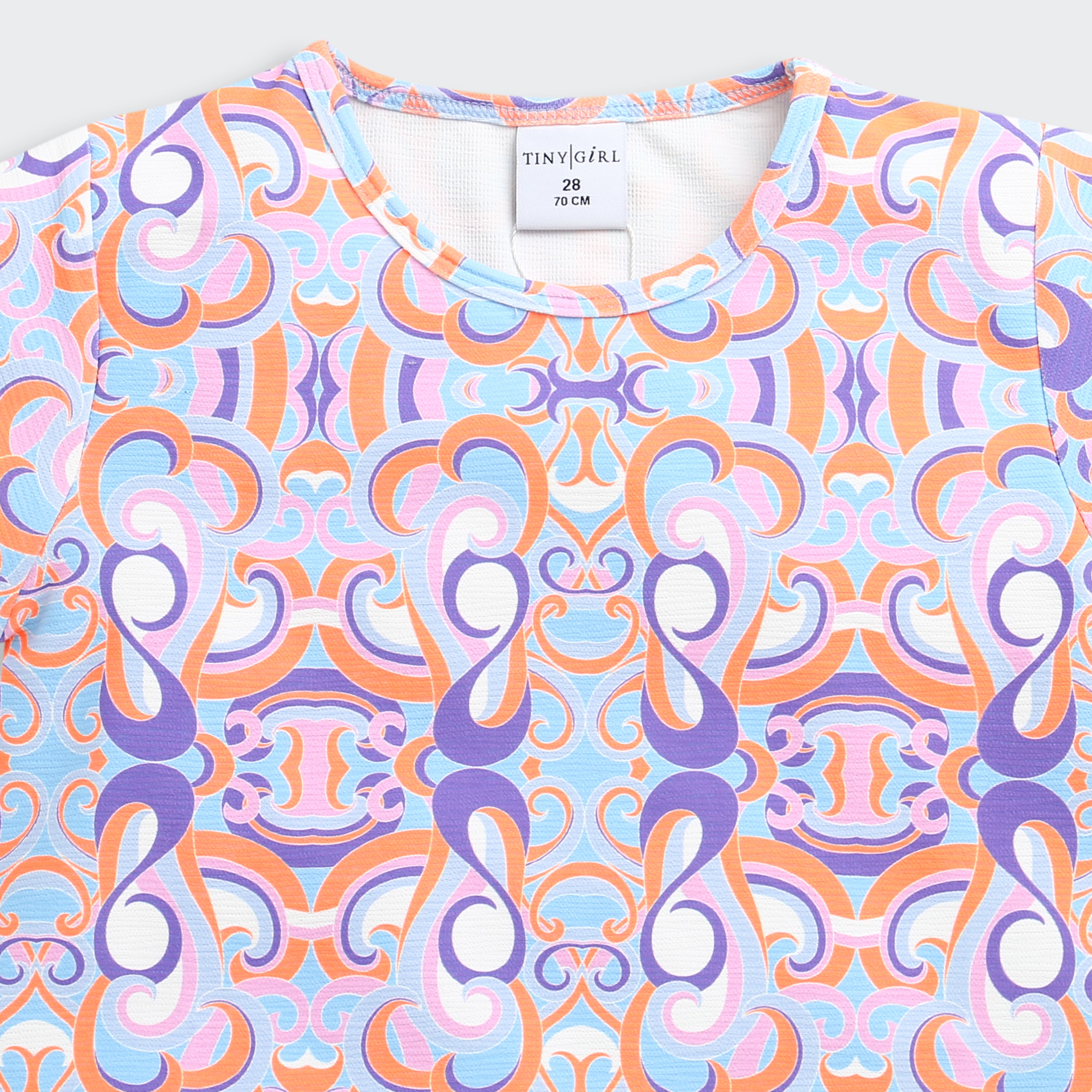 Multicolor Retro Print T-Shirt TG6419