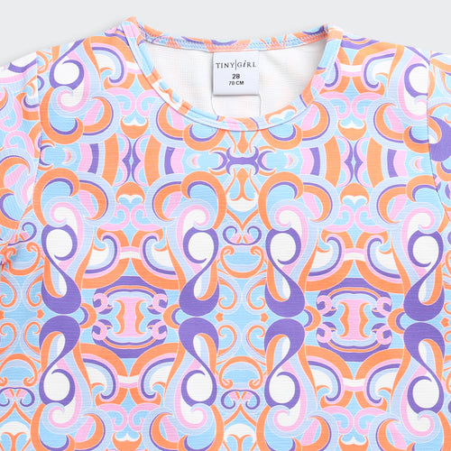 Multicolor Retro Print T-Shirt TG6419